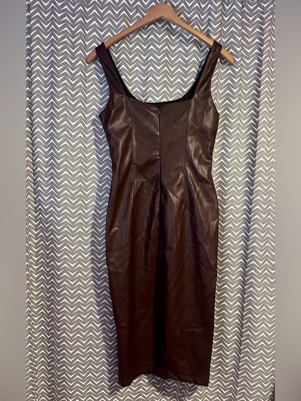 NWT Commense | Faux Leather Skinny Strappy Dress, XS - Picture 5 of 8